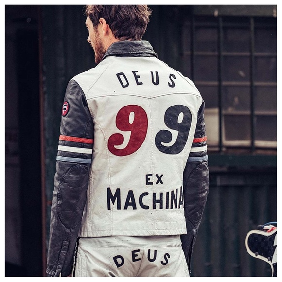 DEUS EX MACHINA THE RACER LEATHER JACKET - VINTAGE WHITE - Picture 3 of 11